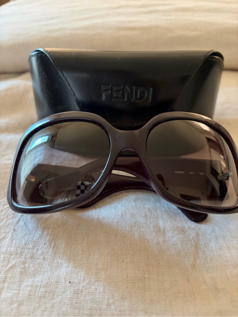 Fendi Oversized Women's Sunglasses in Dark Purple Frame with Gradient Lenses